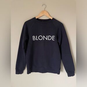 Brunette The Label “BLONDE” Black Sweatshirt crew neck size XS